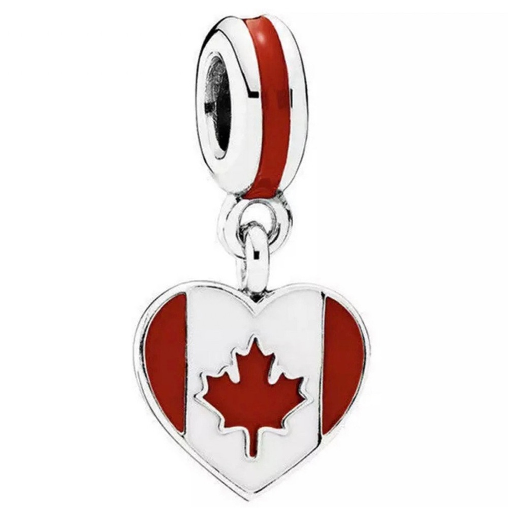 Canada Charm, fits Charm Bracelet, S925 Silver, Canada Jewelry